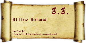 Bilicz Botond névjegykártya