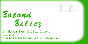 botond bilicz business card